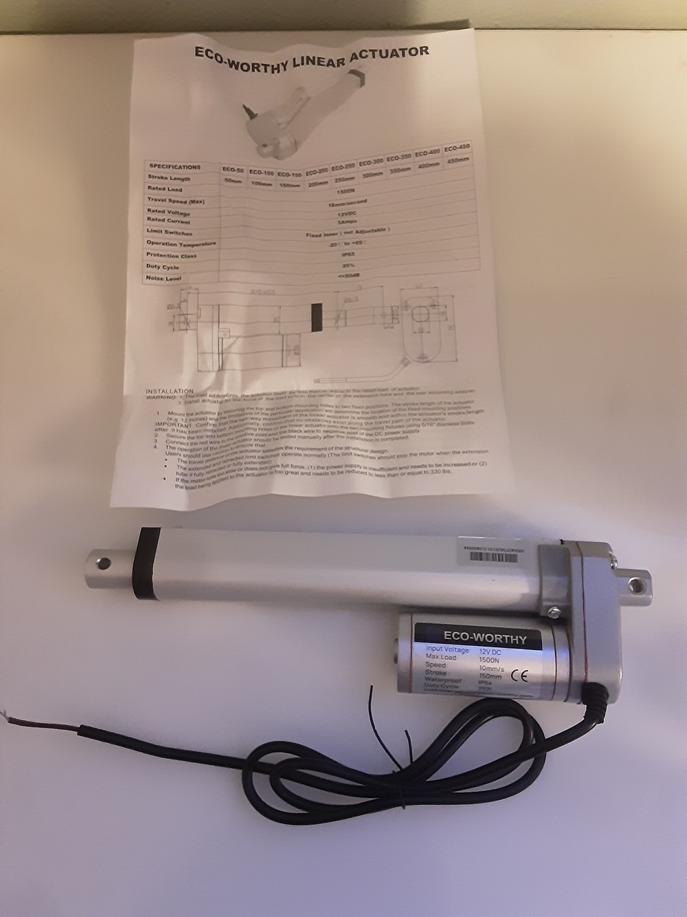 Heavy Duty 330lbs/1500N Solar Tracker Linear Actuator Multi Funtions (35)